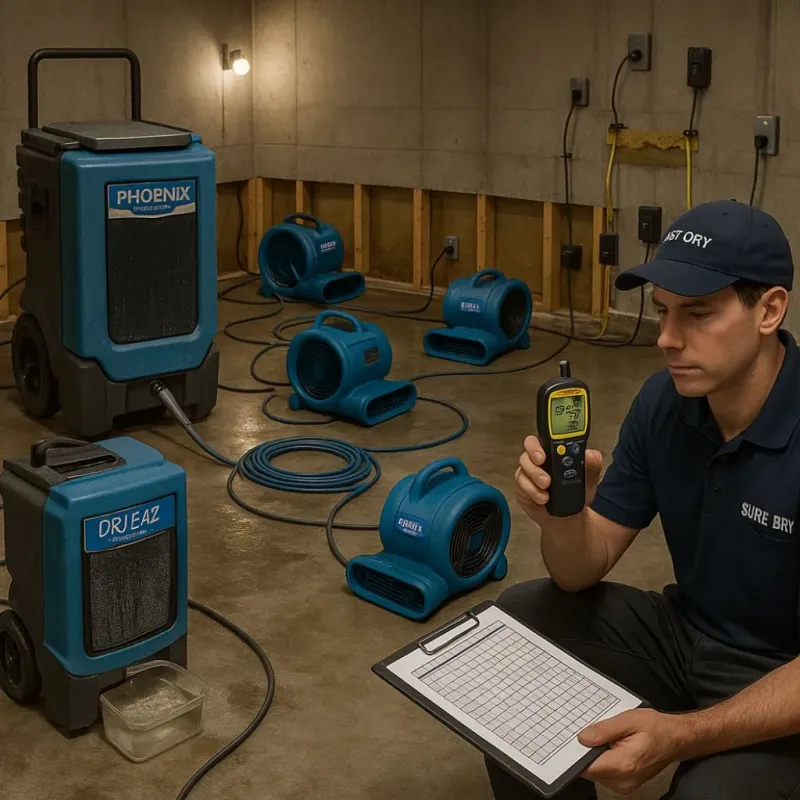 Structural Drying and Dehumidification process in Wapello County, IA